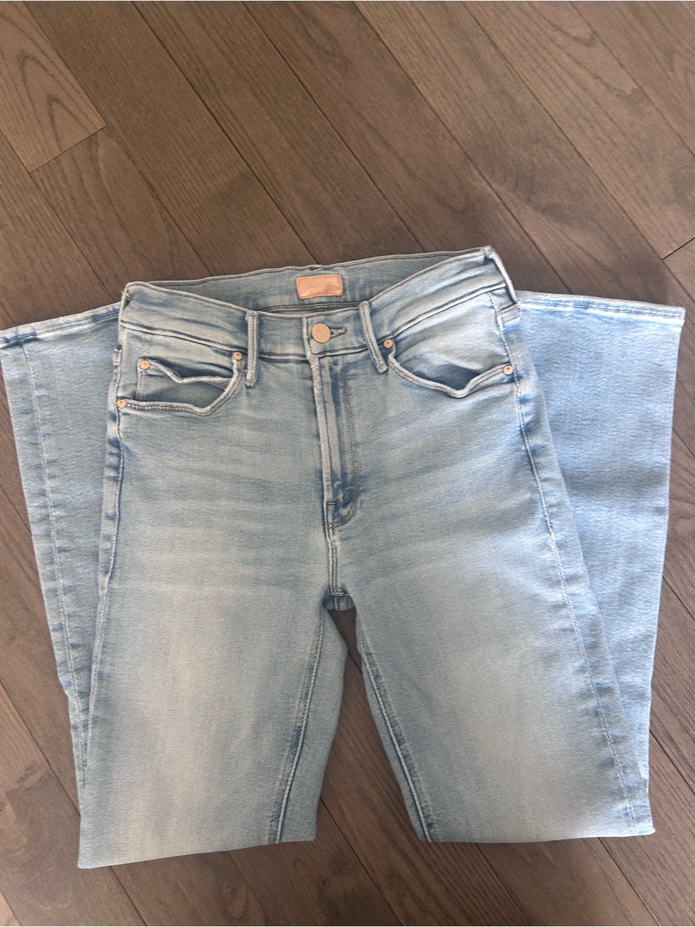 MOTHER Light Blue Cropped Ankle Jeans